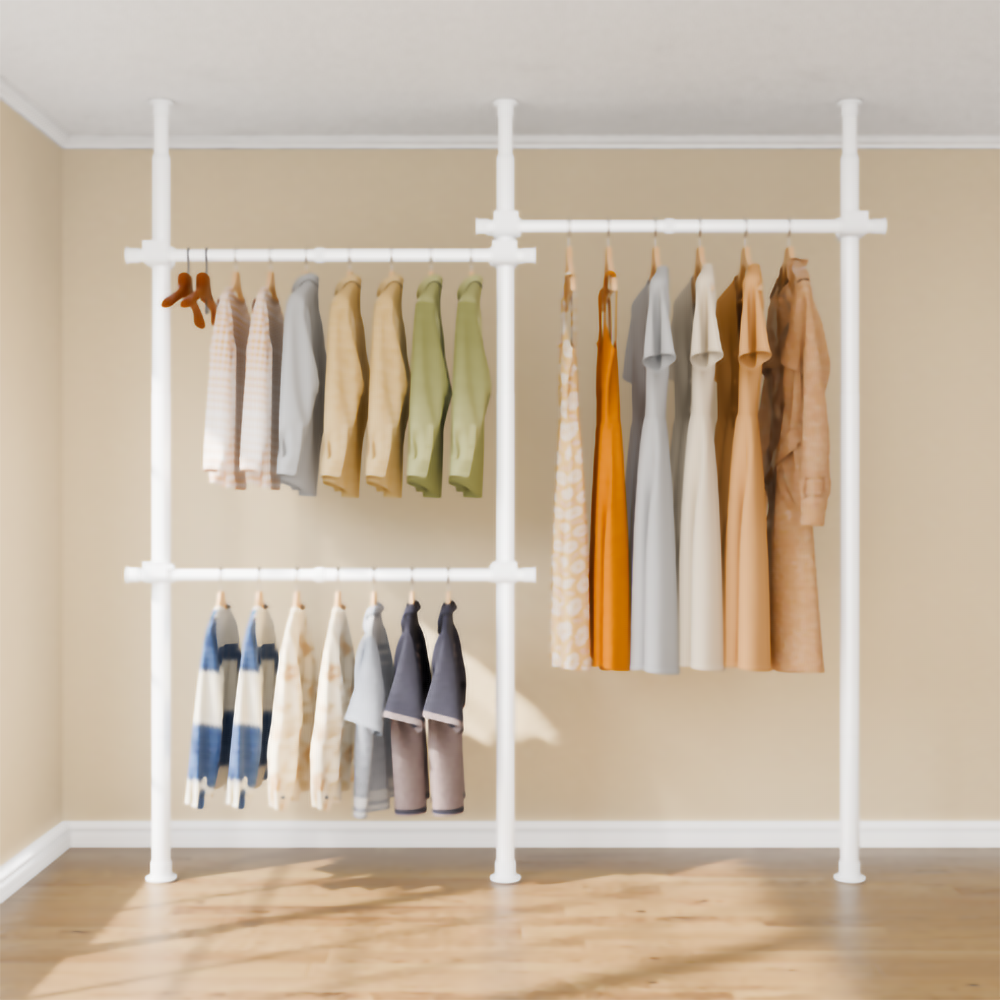 라온리빙 옷걸이 옷방 정리 드레스룸 철제 조립식 시스템 행거 2단 41,500원