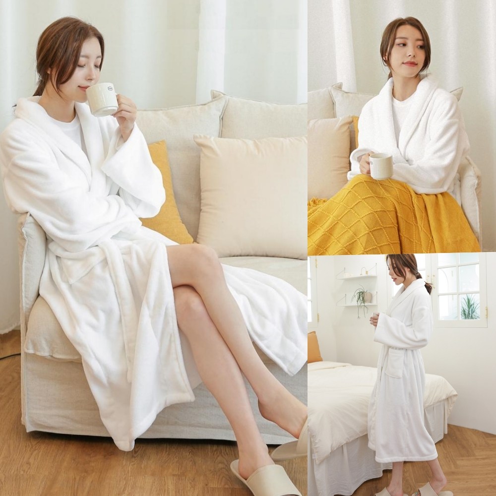 도톰한 극세사 롱 샤워가운 목욕가운 럭셔리 호텔 오버핏 초경량 24,500원
