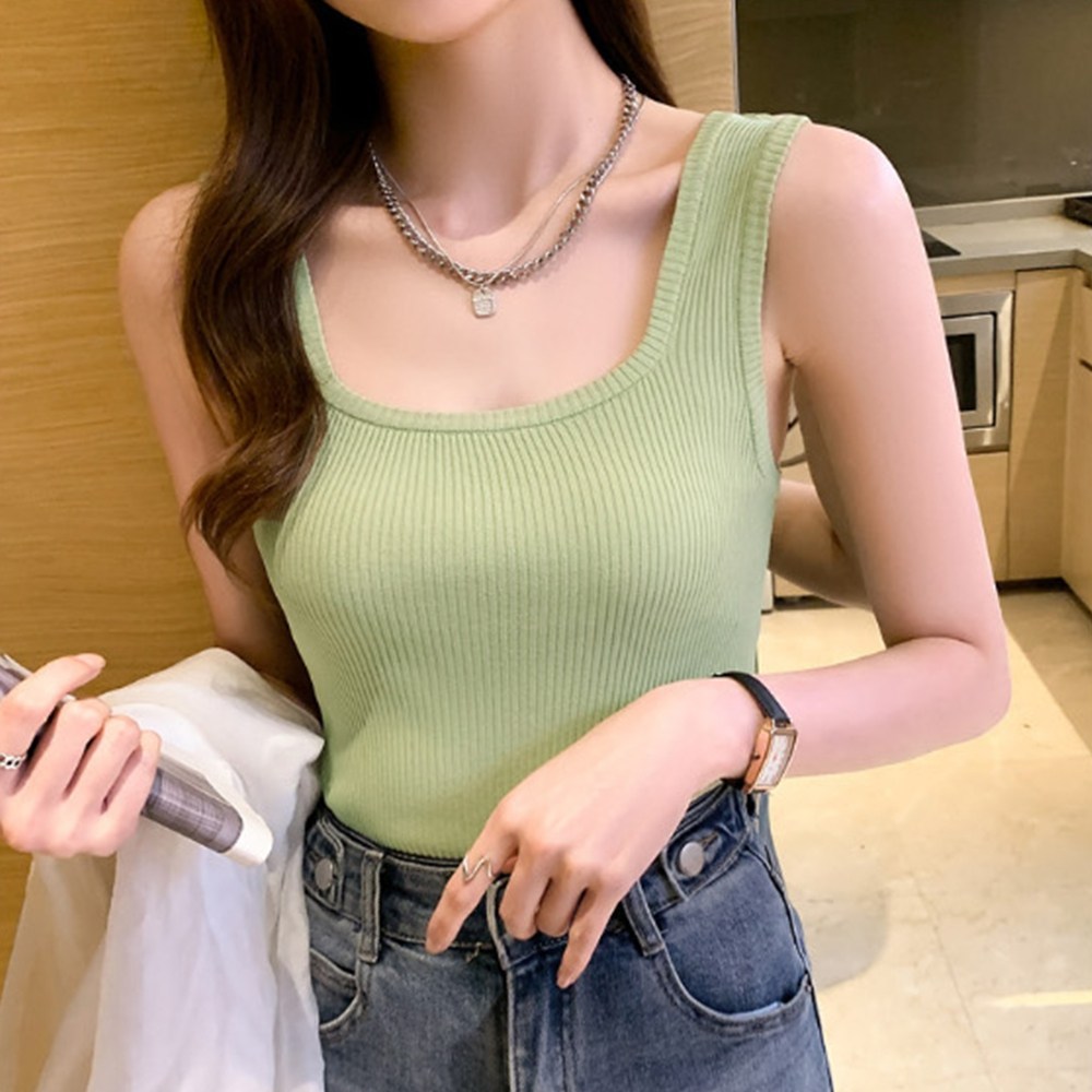 여자 골지 패션 민소매 스퀘어넥 이너 나시티 18,520원