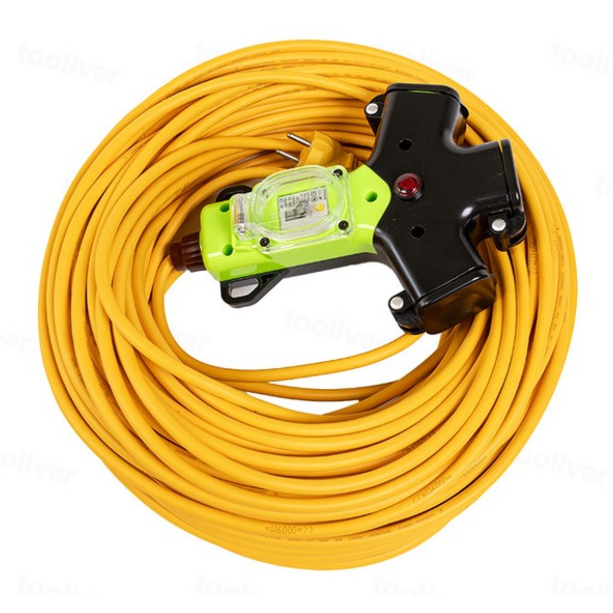 방우 전기 콘센트 3구 산업용 캠핑용 누전차단 멀티탭 작업선, 1개, 50m, 녹색 103,400원