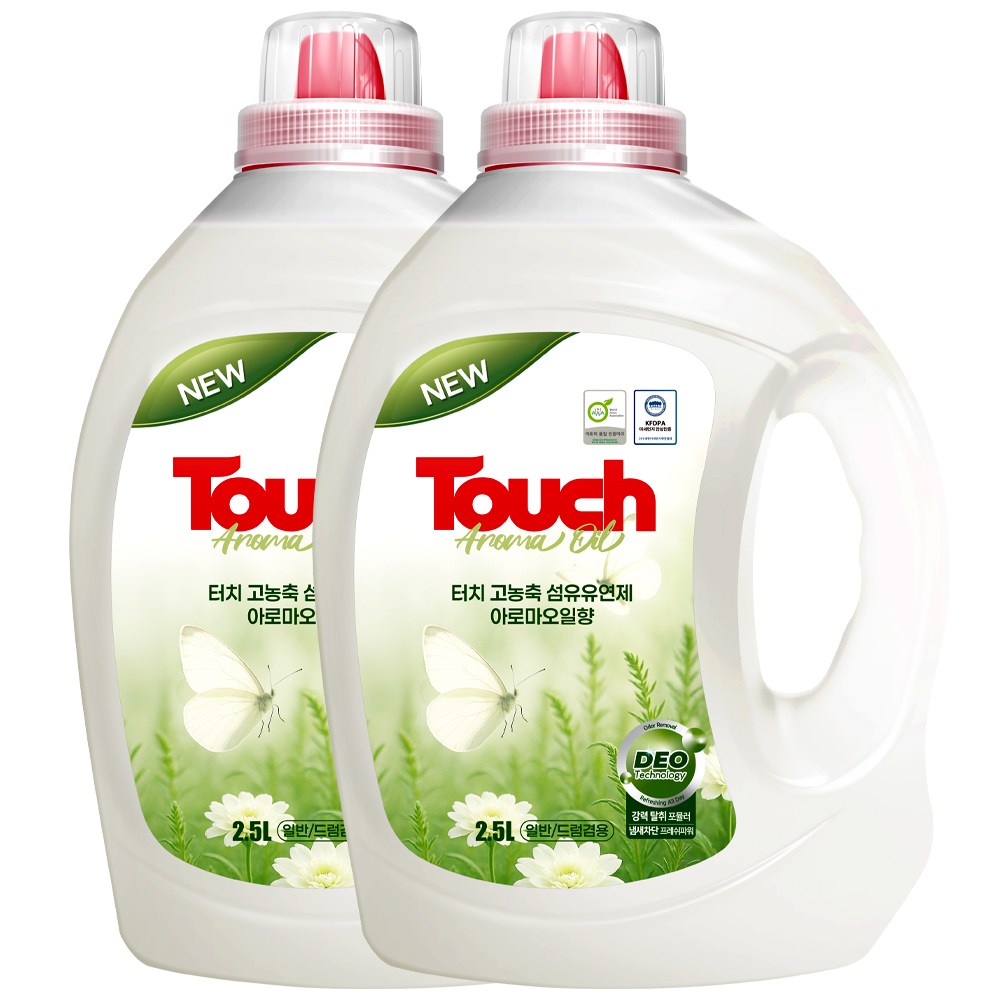 터치 딥퍼퓸 고농축 섬유유연제 실내건조 아로마오일, 2개, 2.5L 15,800원
