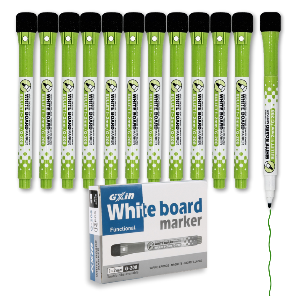 세필 보드마카 12개입 자석 지우개 일체형, 그린 9,850원