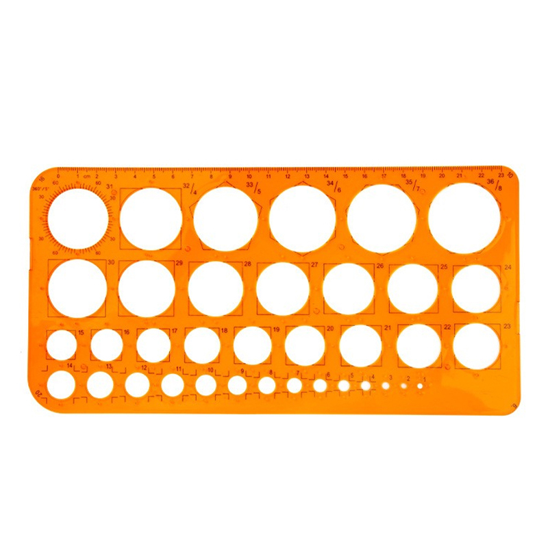 마다꾸미 컬러 도형 원형자 25cm, 05 오렌지(원형자), 1세트 5,200원