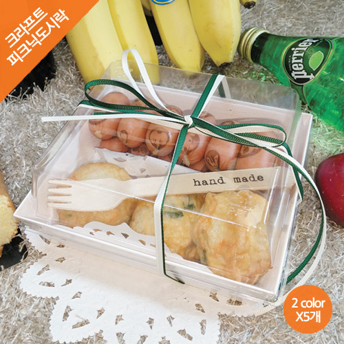 [크라프트 피크닉도시락] 정사각세트 (5개), 정사각세트 화이트 (5개) 2,500원