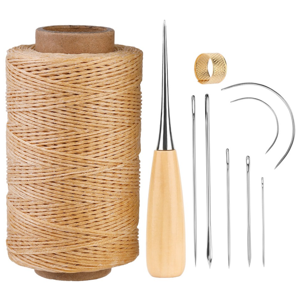 초급 가죽수공예세트, 가죽공예공구 바늘 도구세트,250미터 왁스 실 내추럴, 입문용 수공 가죽수선 공예용, 1개 7,960원