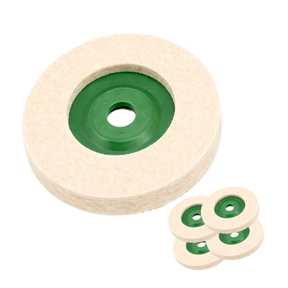 광택 펠트 연마 패드 세트 100mm 앙모 버핑휠 스테인리스 자동차 폴리싱용, 5개 10,100원