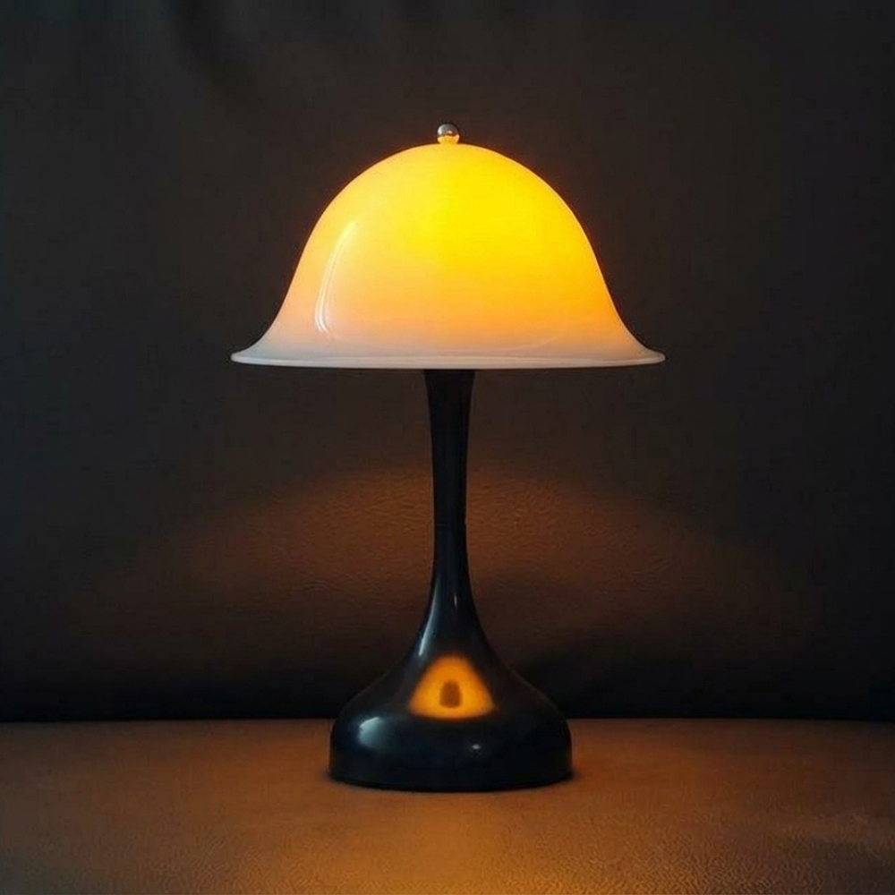 [분위기 탁상등]감성 버섯 스탠드 무선 터치 3단계 색온도 C타입 충전식 침실 인테리어 조명등, 검정색 29,000원