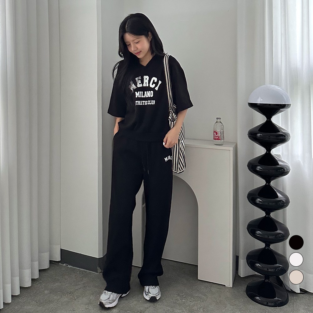 디테일웨어 여성 메르시 브이넥 트레이닝세트 반팔 긴바지 상하세트 임부복 홈웨어 꾸안꾸룩 간절기 편한 운동복 츄리닝 37,800원