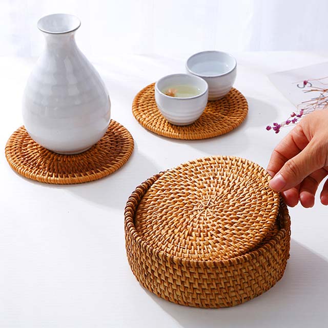 6개세트 라탄티코스터 라탄 우드 인테리어 컵받침대 12,900원