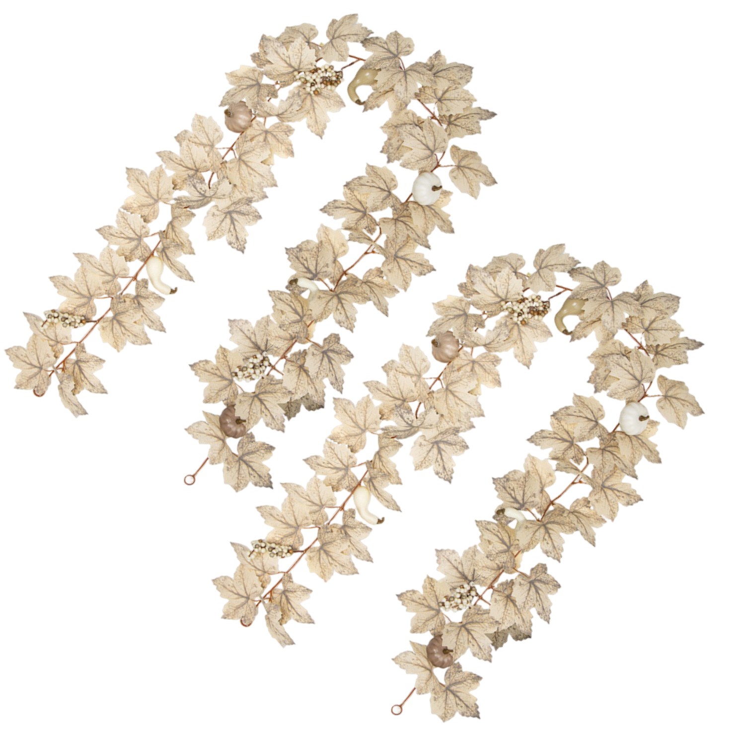 쏙쏙마켓 아이보리 단풍 호박 넝쿨 가랜드 가을 할로윈 파티 데코 소품 인테리어 조화, 2개, 베이지 38,900원