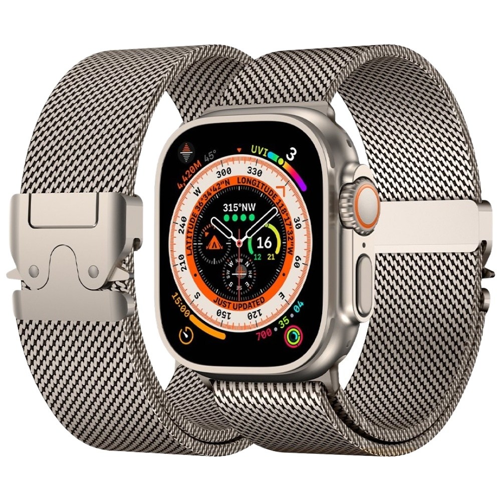 엔인원 애플워치 울트라 밀레니즈 스트랩 스테인리스 메탈 디버클 메시 디자인 시계줄, 티타늄, 1개 29,900원