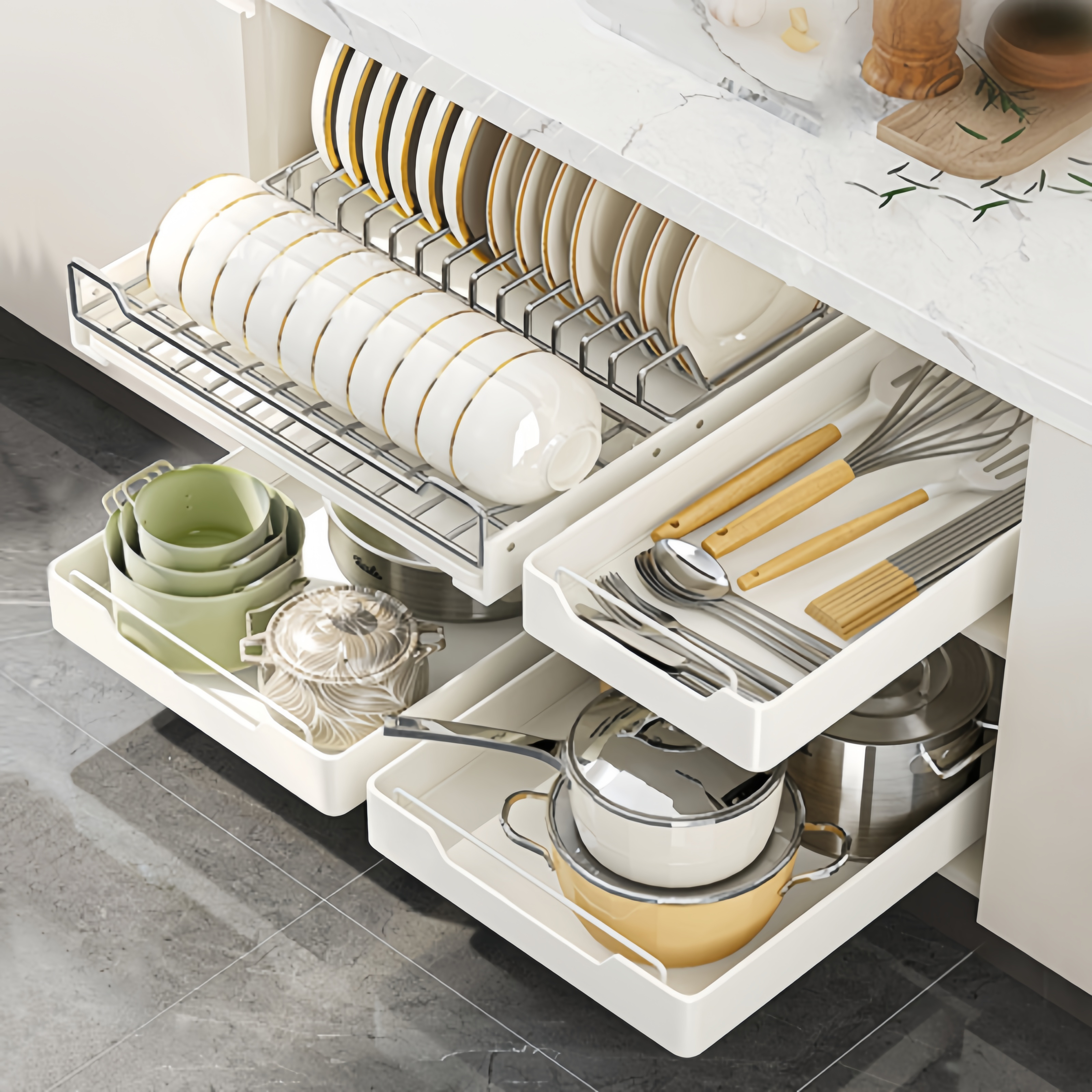 라이프리듬 주방 싱크대 하부장 슬라이딩 선반 수납함 20cm-40cm 14,500원