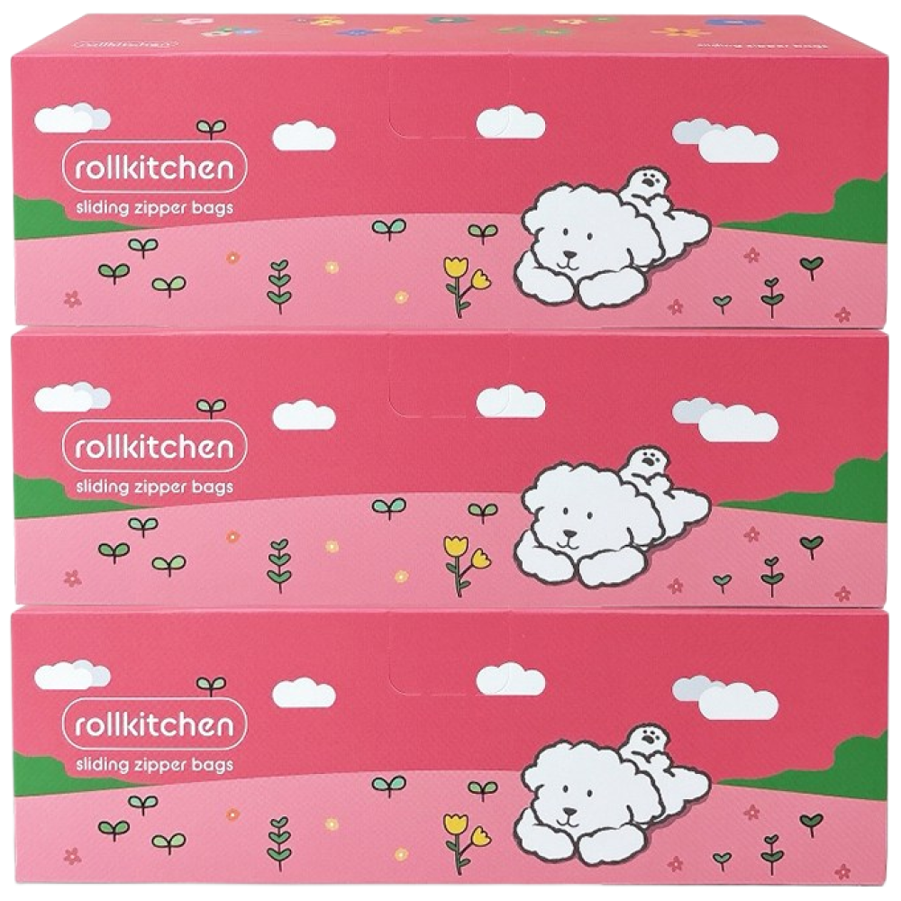 롤키친 슬라이딩 지퍼백 중형 60매(20매x3개), 3개, 20개입, 중(M) 10,900원