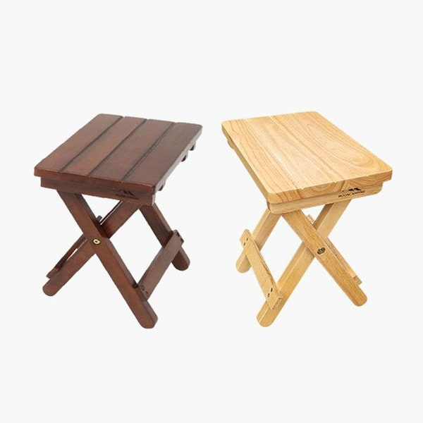 문캠핑 고무나무 원목 접이식 스툴 의자 2color, 내츄럴, 1개 21,000원