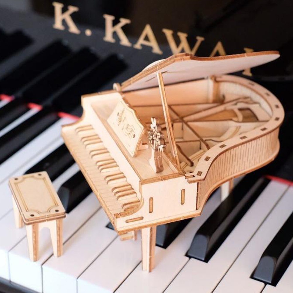 핸즈크라프트X로보타임 DIY 미니어처 3D 원목 목재 퍼즐 피아노, 1개 14,800원