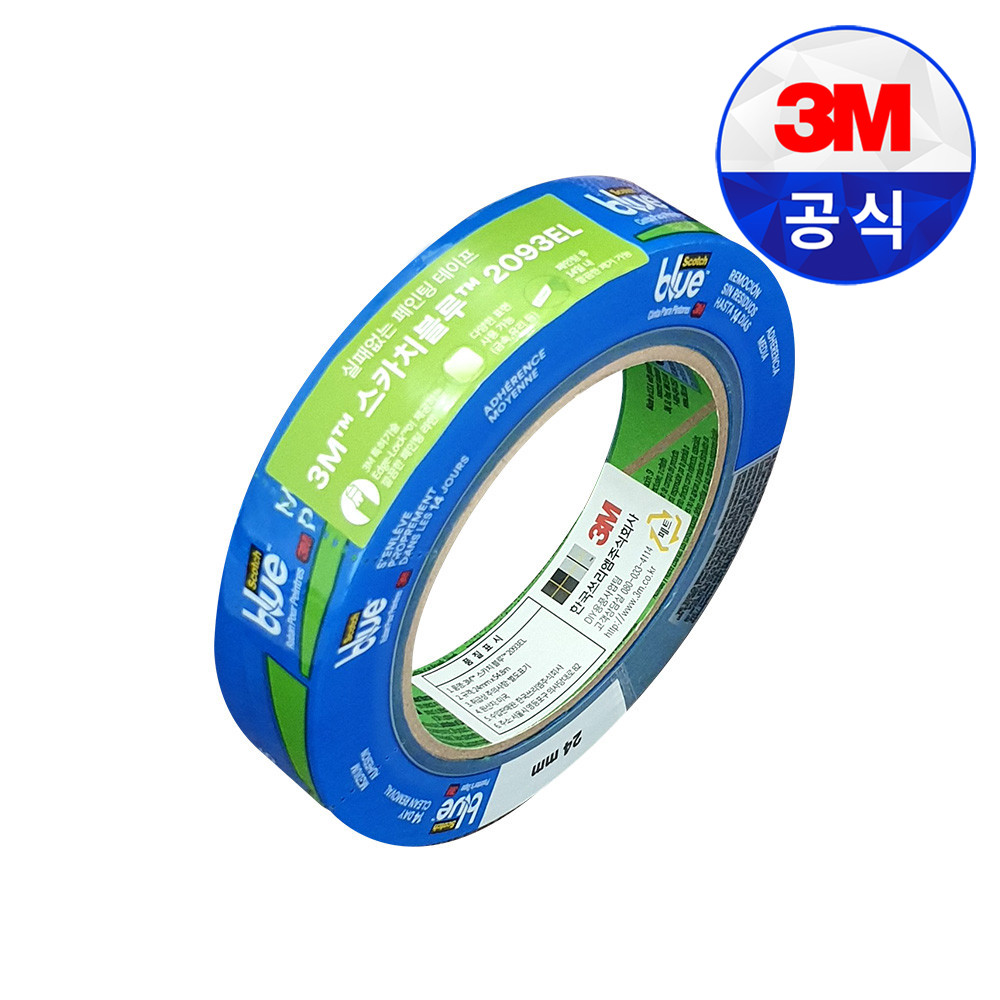 3M 2093EL 스카치블루마스킹테이프 24mm x 54.8미터 24롤 / 박스, 1박스 129,900원