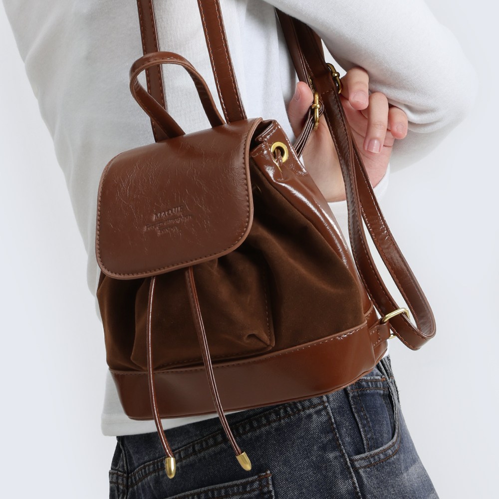 부드러운 레더 스웨이드 여성 심플 미니 복조리 백팩 시어링 22,900원