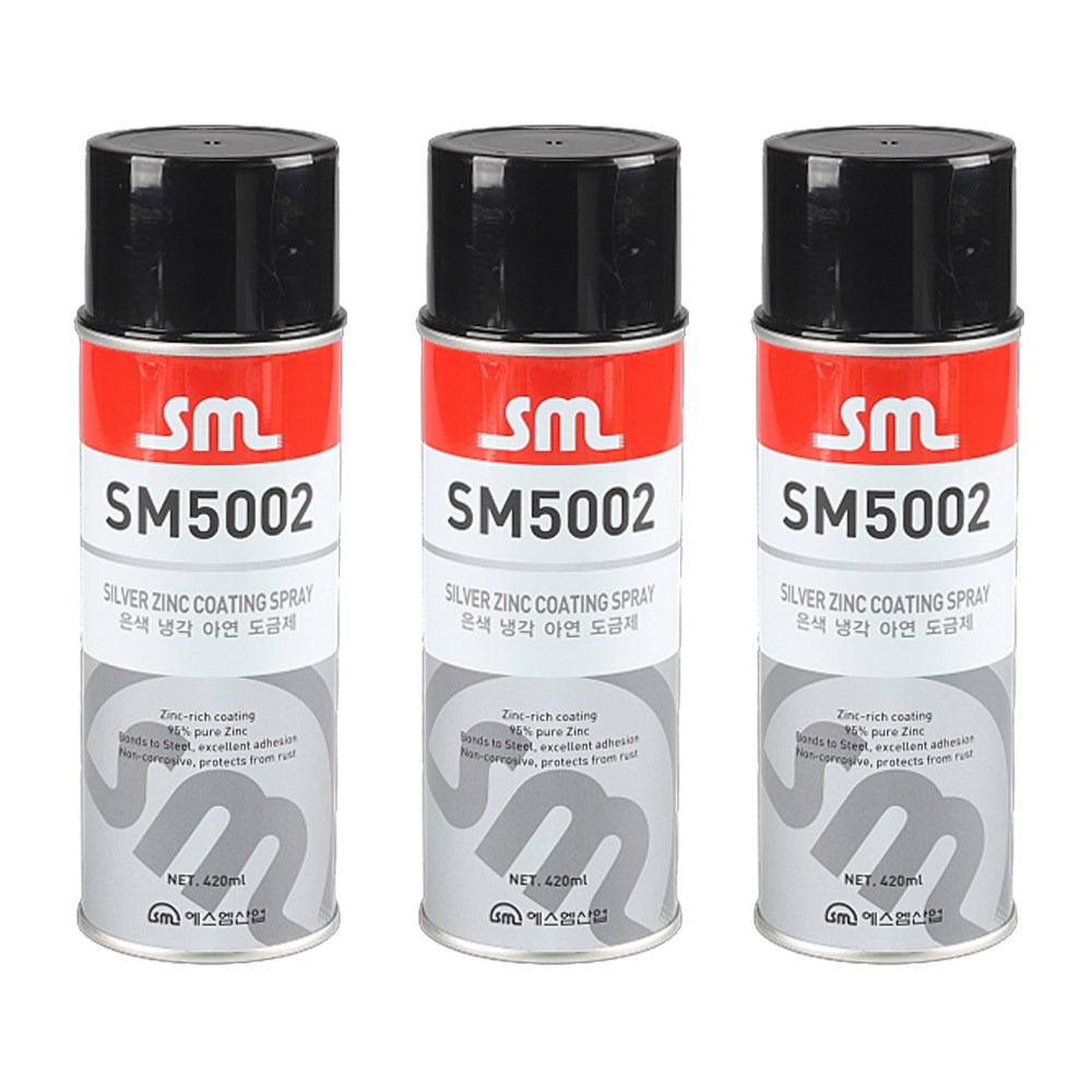 에스엠산업 SM-5002 은색 냉각 아연 도금제 실버 징크 스프레이 420ml, 3개, 3개 13,000원