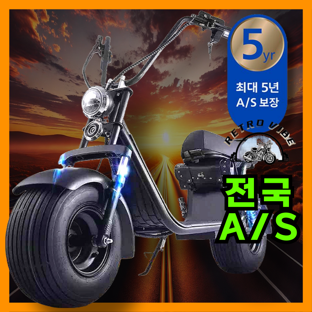레트로바이브 모던 전동스쿠터 전기자전거 오토바이 소형 자토바이 배달 이륜차 125, 1개, 60cm, 16A 리튬 배터리 1,425,000원