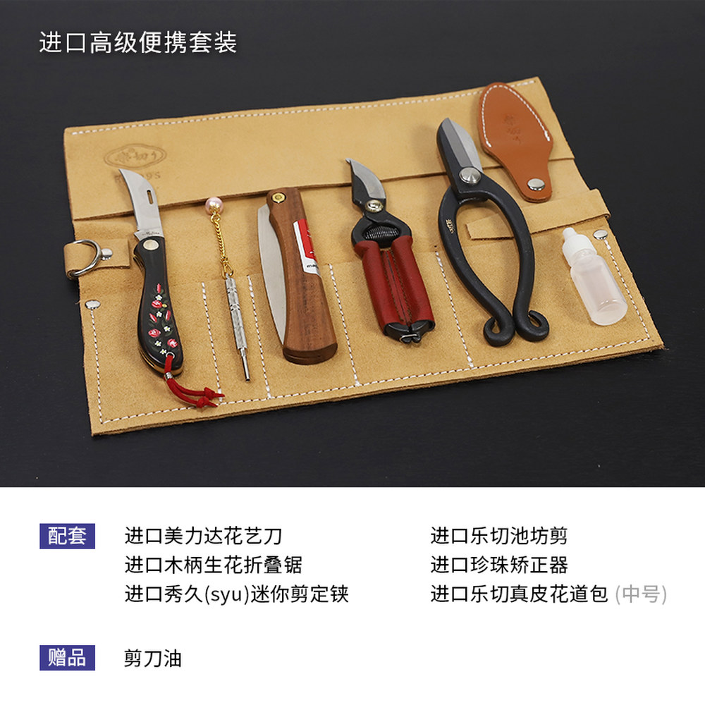 가죽 도구 가방 원예 전문가용 꽃가위 가지치기 가위 세트, 1개 474,110원