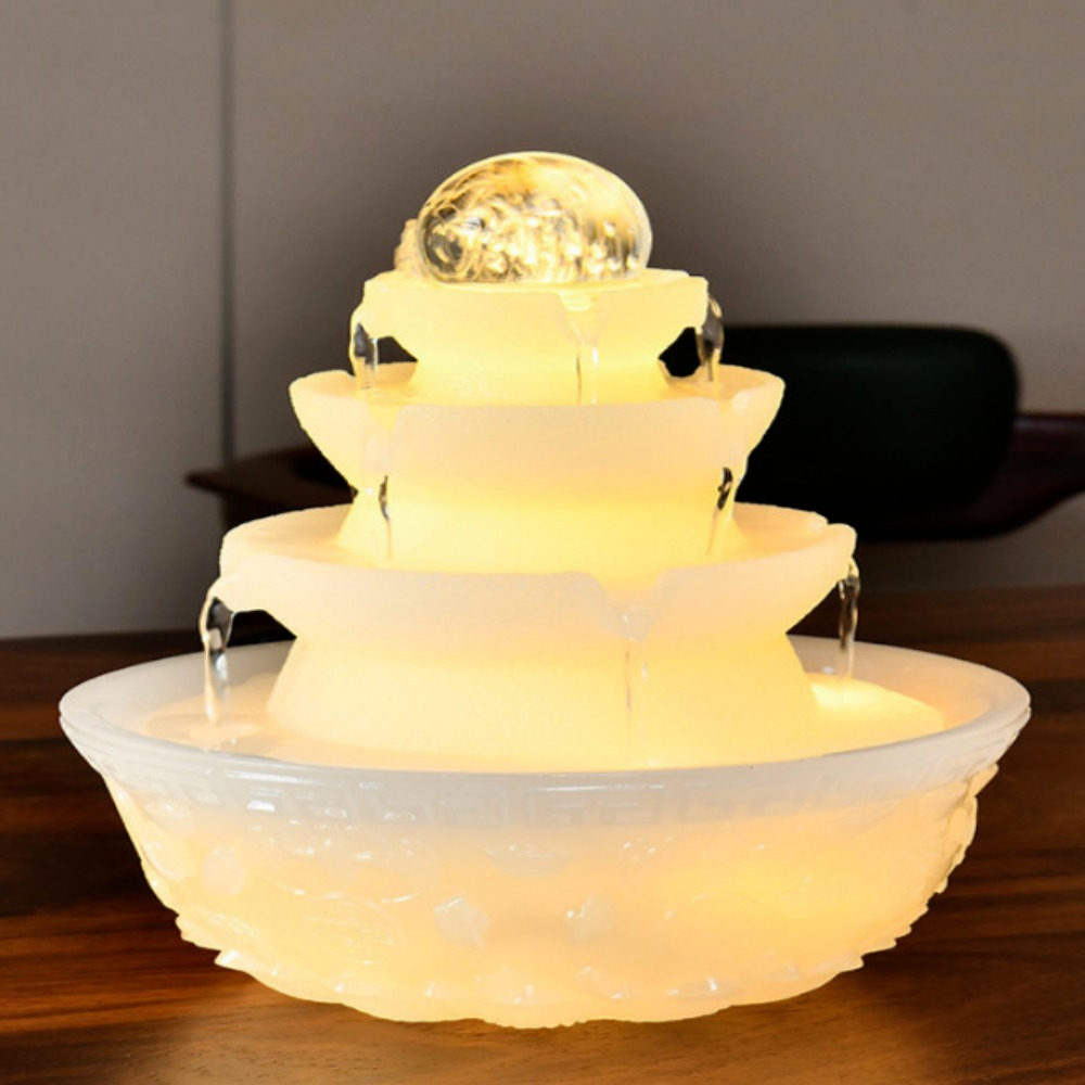 물멍하우스 가정용 미니 분수대 실내 인테리어 물소리 폭포 정원 연못 가습기 탑 거실 소형 선물용, 화이트 279,210원