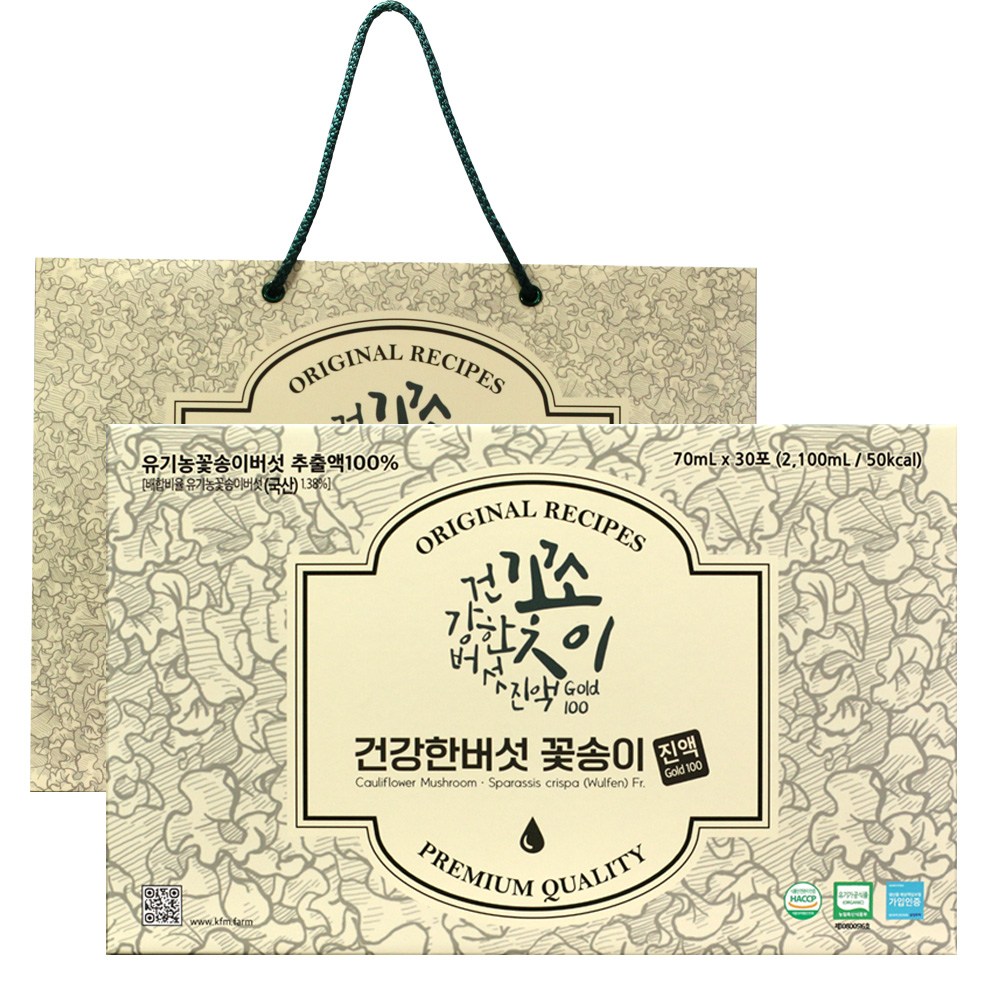 건강한 버섯 꽃송이버섯 진액 베타글루칸 항암 당뇨 면역 건강선물세트, 1세트, 70ml 150,000원