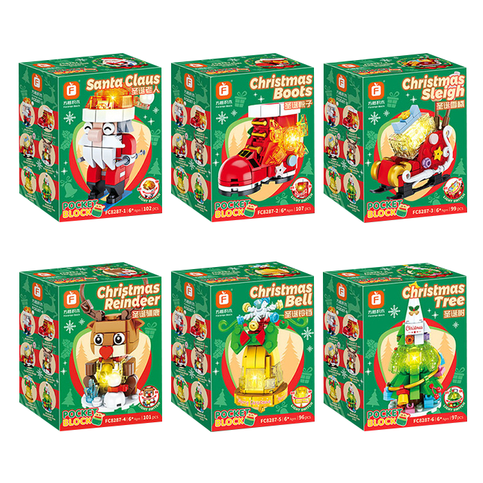 LED 불빛 크리스마스 블럭 6종세트 호환블럭 장식 반짝이블럭 선물, 1개 19,900원