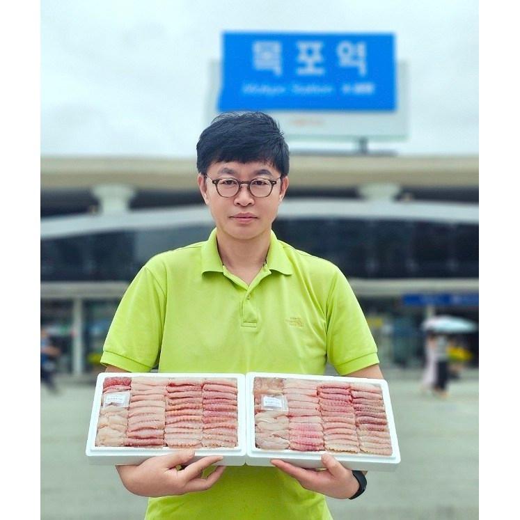 목포홍어협동조합 국내산 홍어 1K 구매시 홍어무침+애+탕거리+껍질묵+홍탁 증정 14,000원