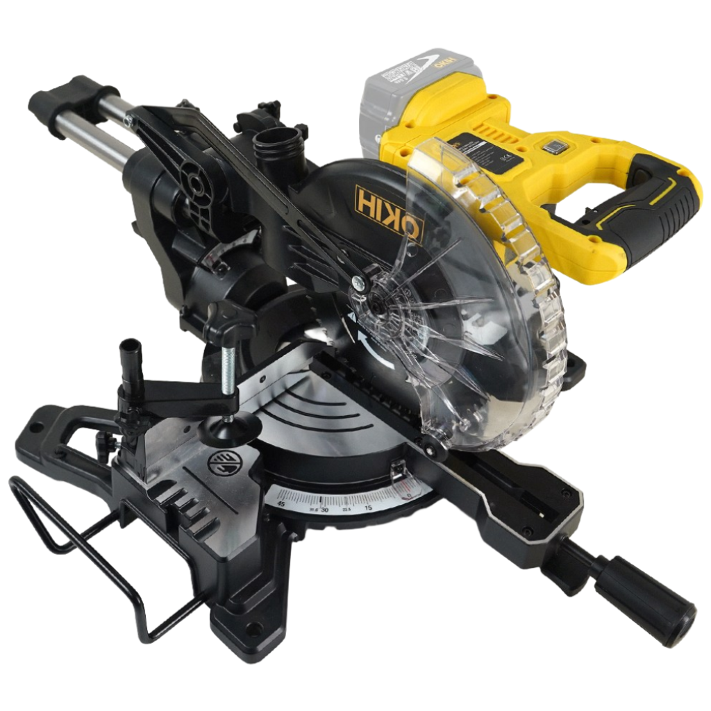 하이코 8인치 LED 18V 충전 슬라이딩 각도절단기 무선 전기톱 각도기 무선톱 각도절단기 베어툴(본체) 199,000원
