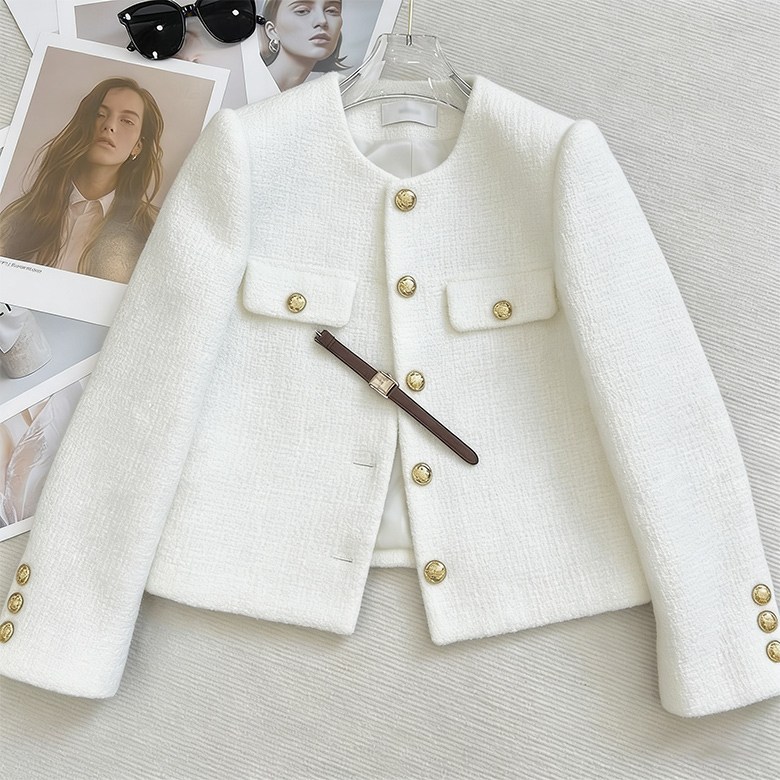 PEROLA 여성 트위드 자켓 봄 가을 캐주얼 라운드넥 데일리 숏 트위드 자켓 23,800원