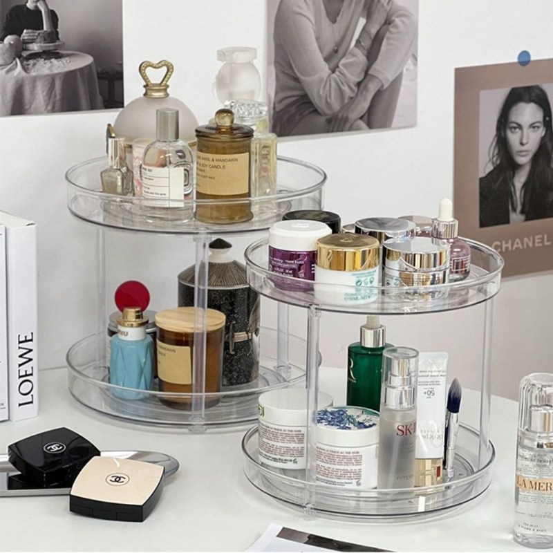 미미셀렉 360도 회전 소품 투명 아크릴 화장품 정리함 2단 9,800원
