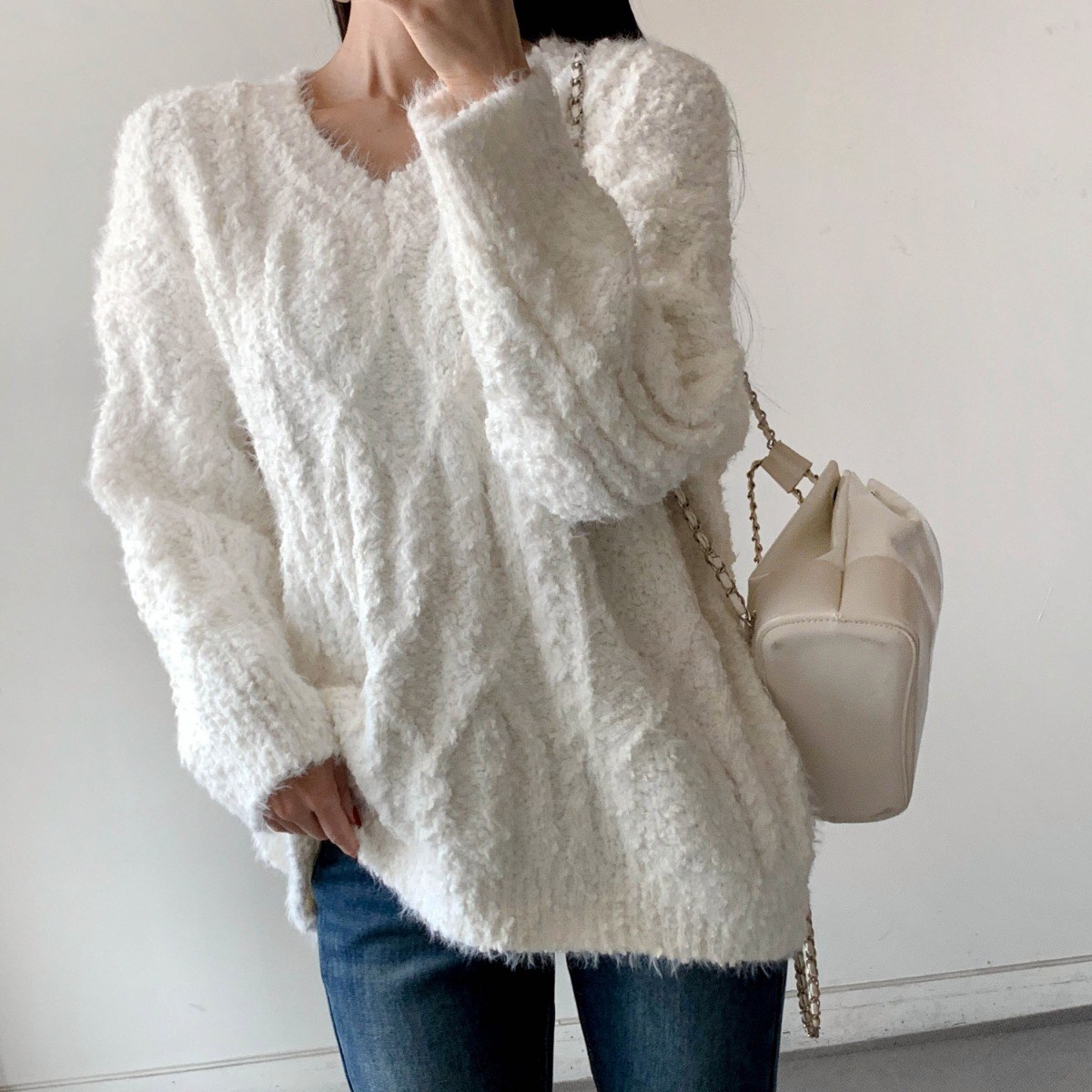 [마켓제이MARKETJ] 파스텔 도톰 브이니트(3col) 41,900원