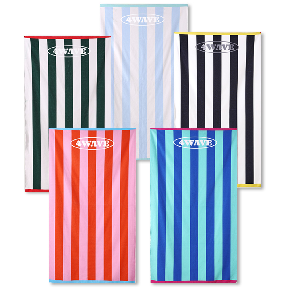 포웨이브 비치타올 스트라이프 휴양지 비치타월 대형, 1개, 화이트블랙 14,900원