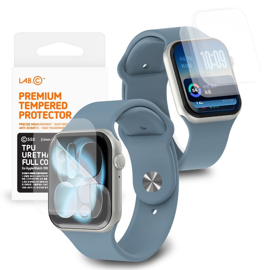 랩씨 C스킨 TPU 우레탄 풀커버 자가복원 스마트워치 액정보호필름 4p 세트 4,800원