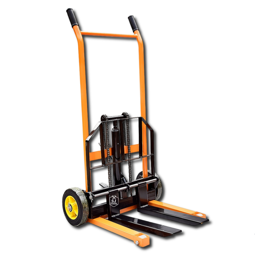[SJ대농기계 초특가] 최강 가성비 수동 포크 리프트 이동식 지게차 유압 핸드 파레트 스태커 상하차 구루마 대형 전동 문의, 1개 208,500원