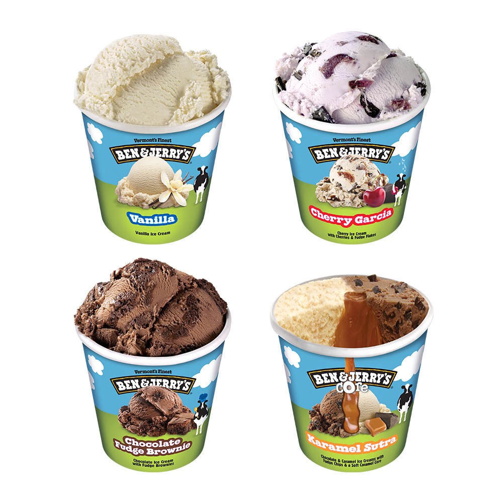 벤앤제리스 파인트 아이스크림 4종 혼합구성(초코퍼지브라우니+카라멜수트라코어+바닐라+체리가르시아), 4개 43,800원