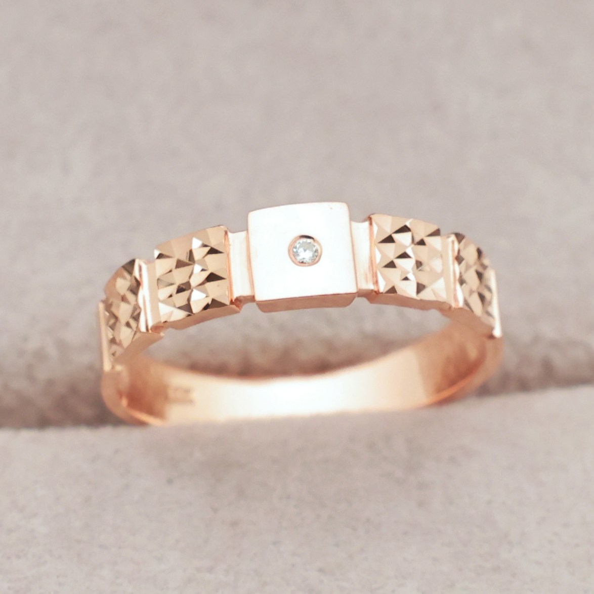 14k 18k 로즈골드 사각 반지 컷팅 패션 심플 데일리 선물 레이어드(R329)체리스쥬얼리 414,000원