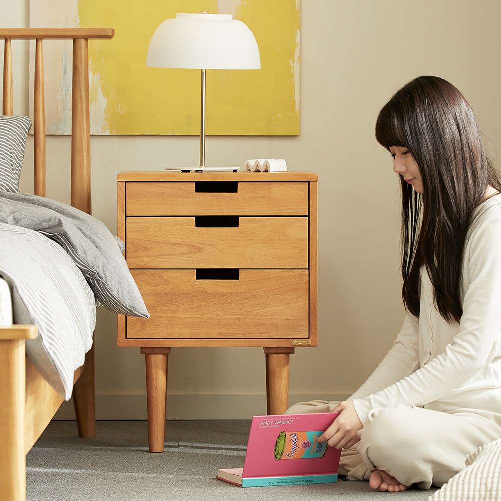 까르엠가구 마티니 3단 원목 침대 협탁, 내츄럴 159,000원