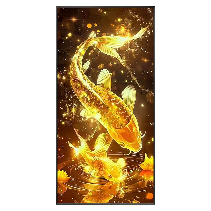 DIY  보석십자수 재물 운 황금잉어 부귀도 40X70cm (캔버스아님 액자미포함) 21,900원