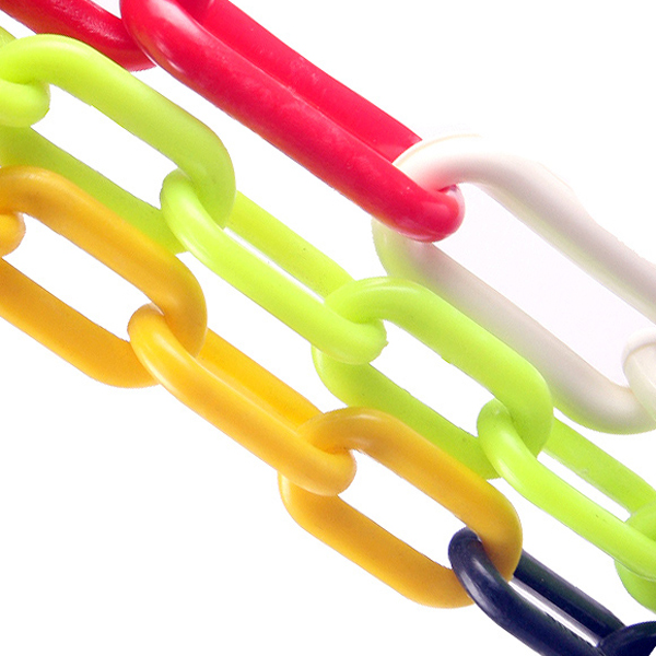 플라스틱체인 6mm 8mm 1미터 단위 택1 형광색 녹색 황색 차단봉 규제봉 프라스틱 PP 체인 차단 줄 끈 주차 경계 백색 적색 황색 흑색 백적 황흑 연결줄 차단줄, 1개 890원