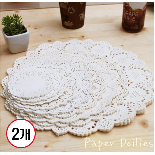 접시/컵 받침용도 도일리페이퍼/원형/16.5cm/200개입, 2개, 화이트 29,250원