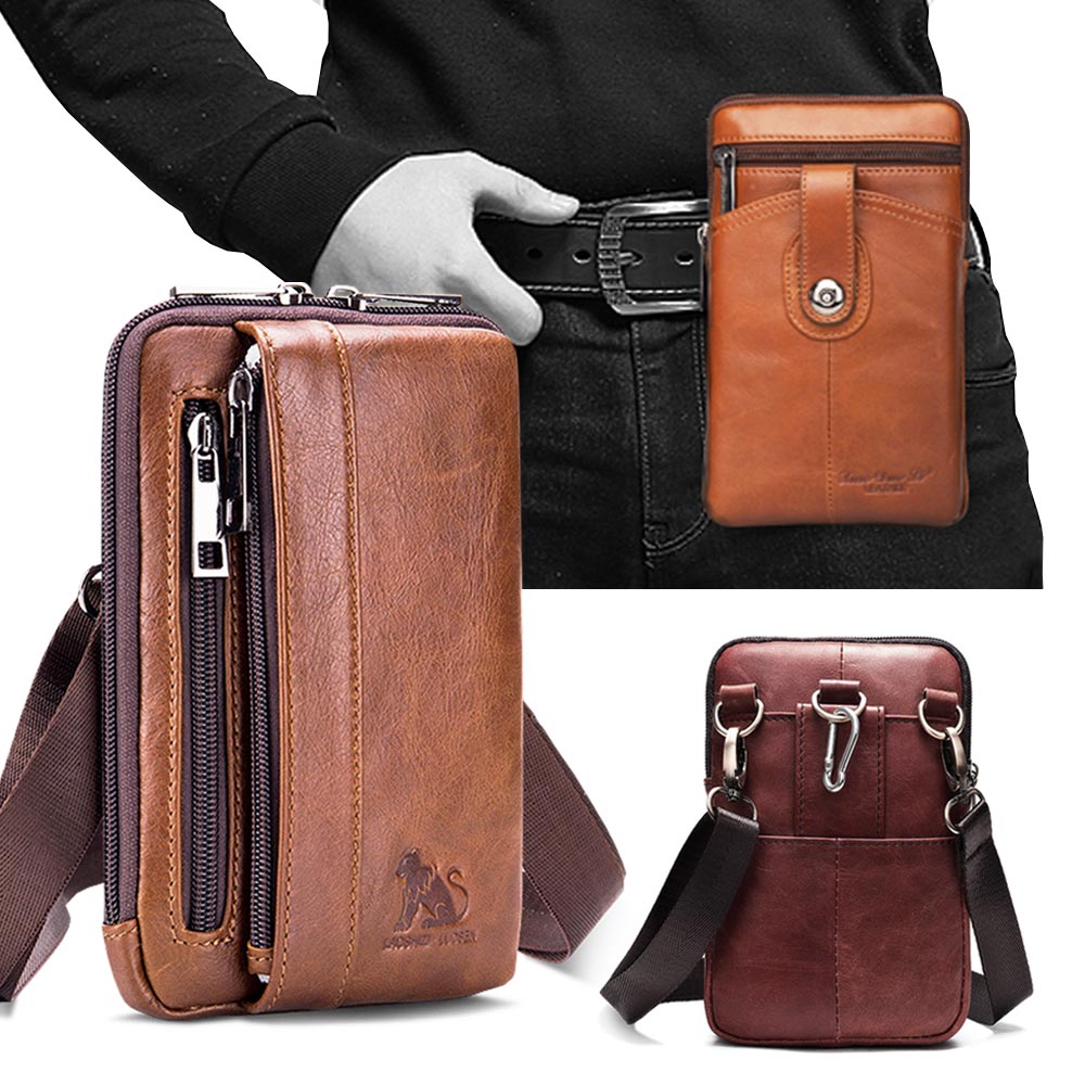 제이콥스타일 천연소가죽 멀티백 핸드폰가방 허리 미니 크로스백 여행용 남자 폰 가방 등산 벨트 케이스 소가죽 지갑 여행 휴대폰 가방 39,800원