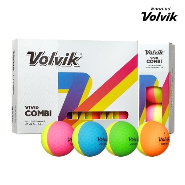 볼빅 비비드 콤비 3피스 무광 골프공, 6구, 12구 선택 - 쇼핑백증정, 비비드콤비12구, 12개입, 1개 47,550원