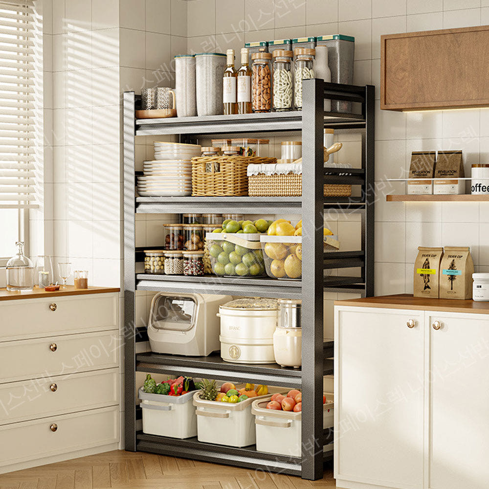 나이스선반 스페이스랙 5단 철제선반 무볼트 철제선반 경량랙 앵글선반 조립식 창고선반 물류선반 주방 수납장 전자레인지 선반 베란다선반 조립식 다용도 정리 수납 진열 53,000원