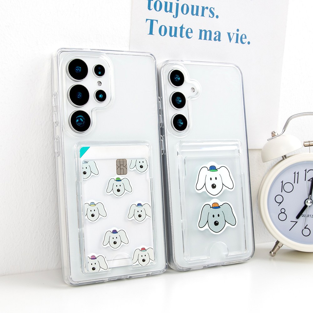 유스픽 캡도그 카드2장포켓 클리어 젤하드 휴대폰 케이스 15,800원