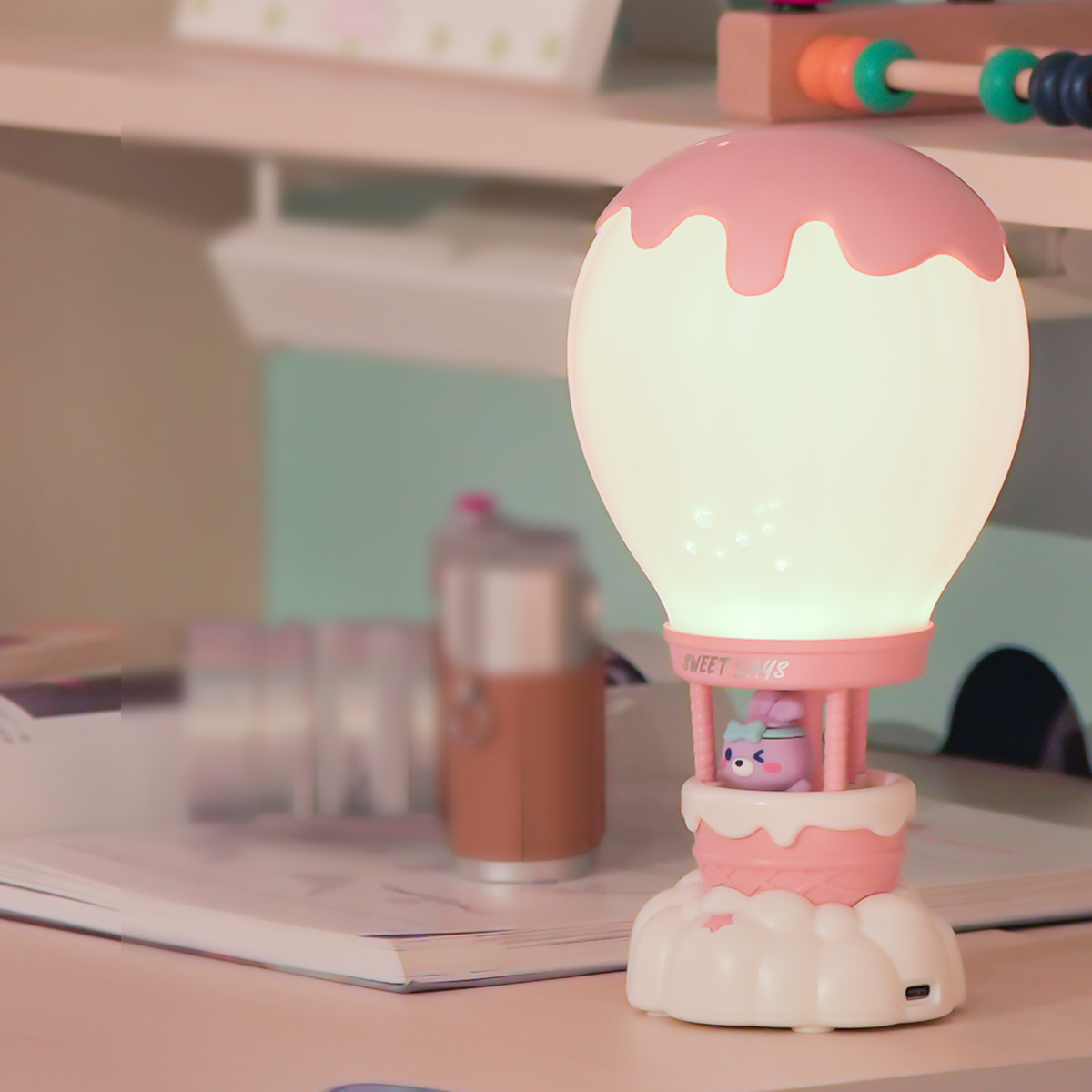 애니버디즈 별보이는 벌룬 무드등 수유등, 핑크래빗 14,900원
