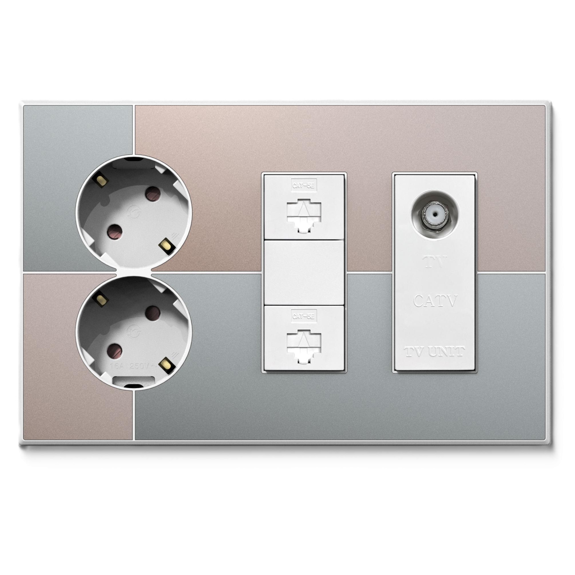 틸인스 갤러리 그린베이지 통합수구 2구 콘센트 + RJ45 2구 + CATV 유니트 2방 화이트 프레임, 1개 33,300원