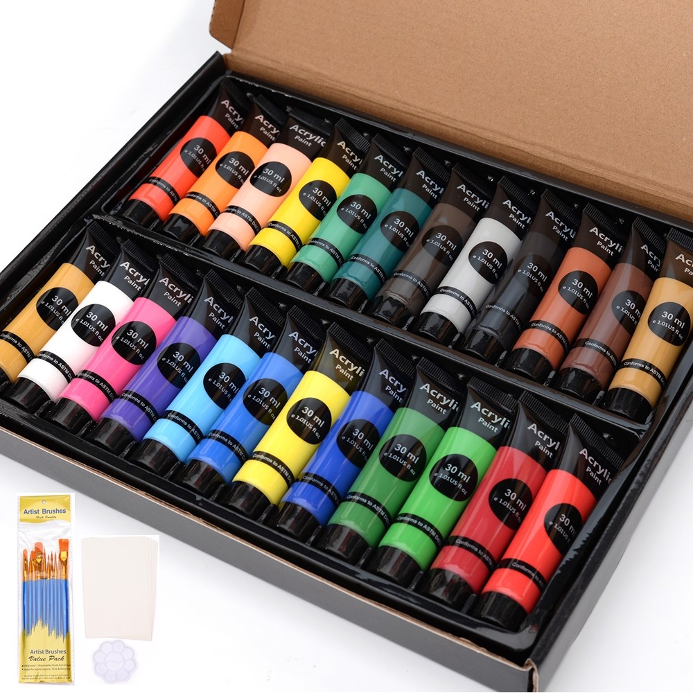 아클라 아크릴물감 30ml 24색 전문가용 물감세트 명화그리기 붓10종+미니팔레트+도화지6장 24,500원