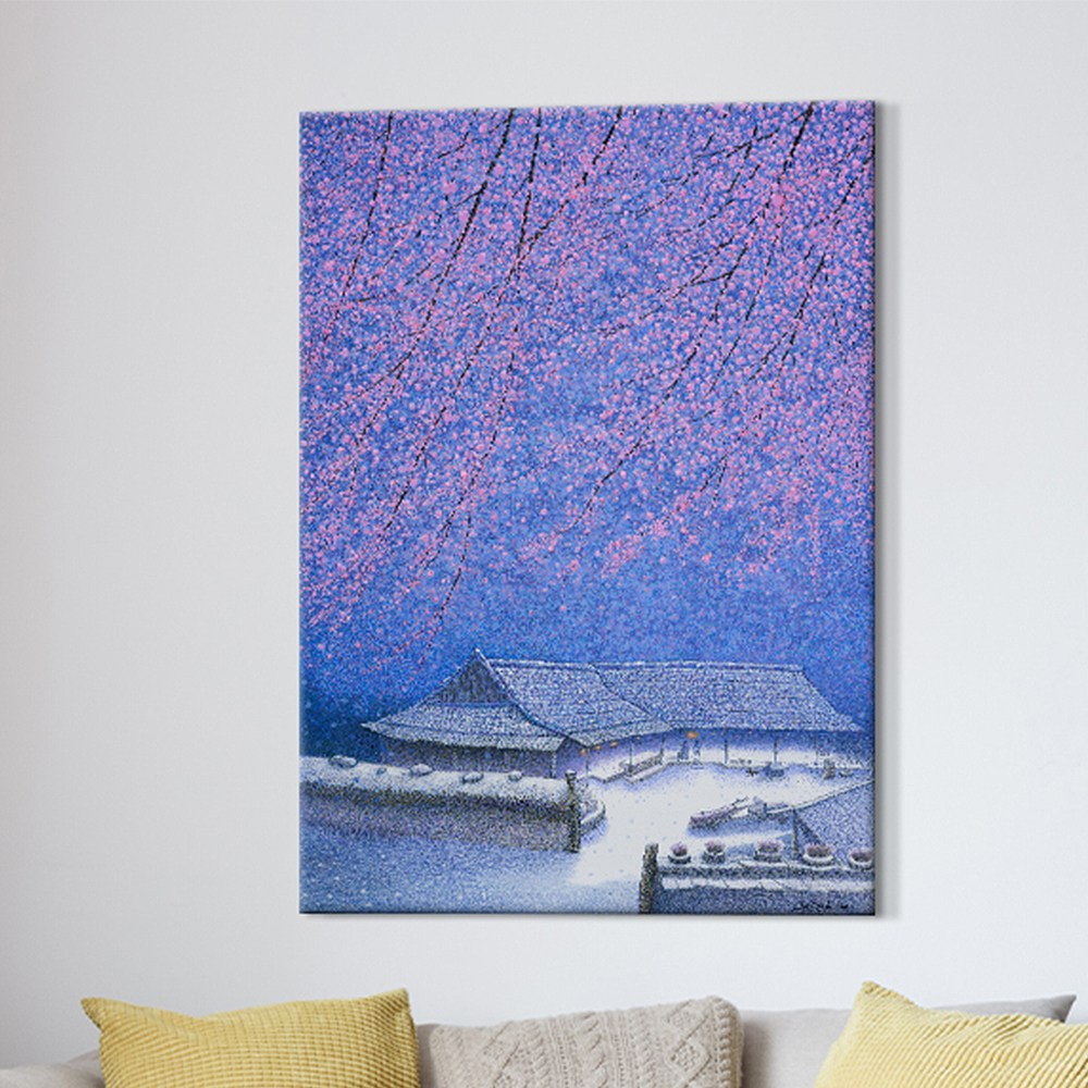 [인메이블] 장용길 작가 아트에디션 겨울 눈 풍경화 꽃 나무 자연 거실 인테리어 그림 추상화 액자 달항아리, 캔버스액자 217,000원