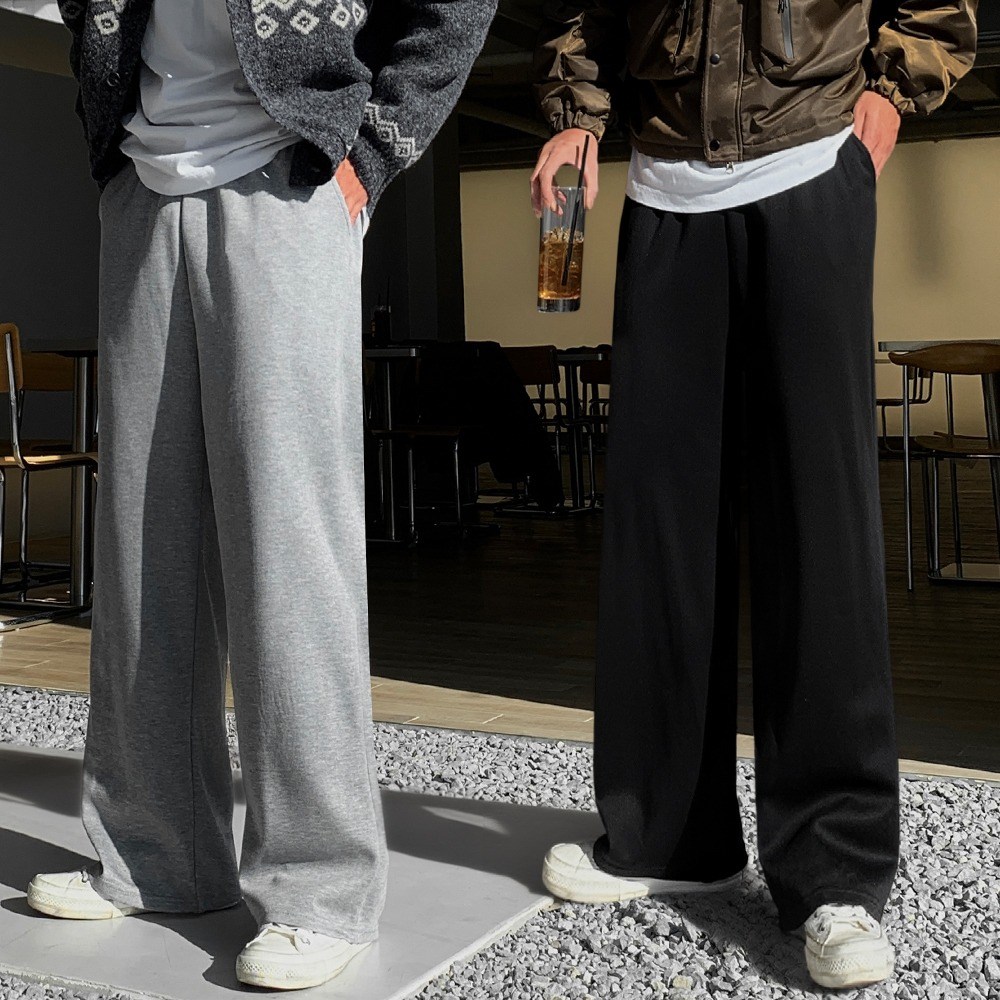 1+1 2-pack 남자 남성 고퀄리티 면 세미 와이드 트레이닝 밴딩 팬츠 츄리닝 바지 29,800원